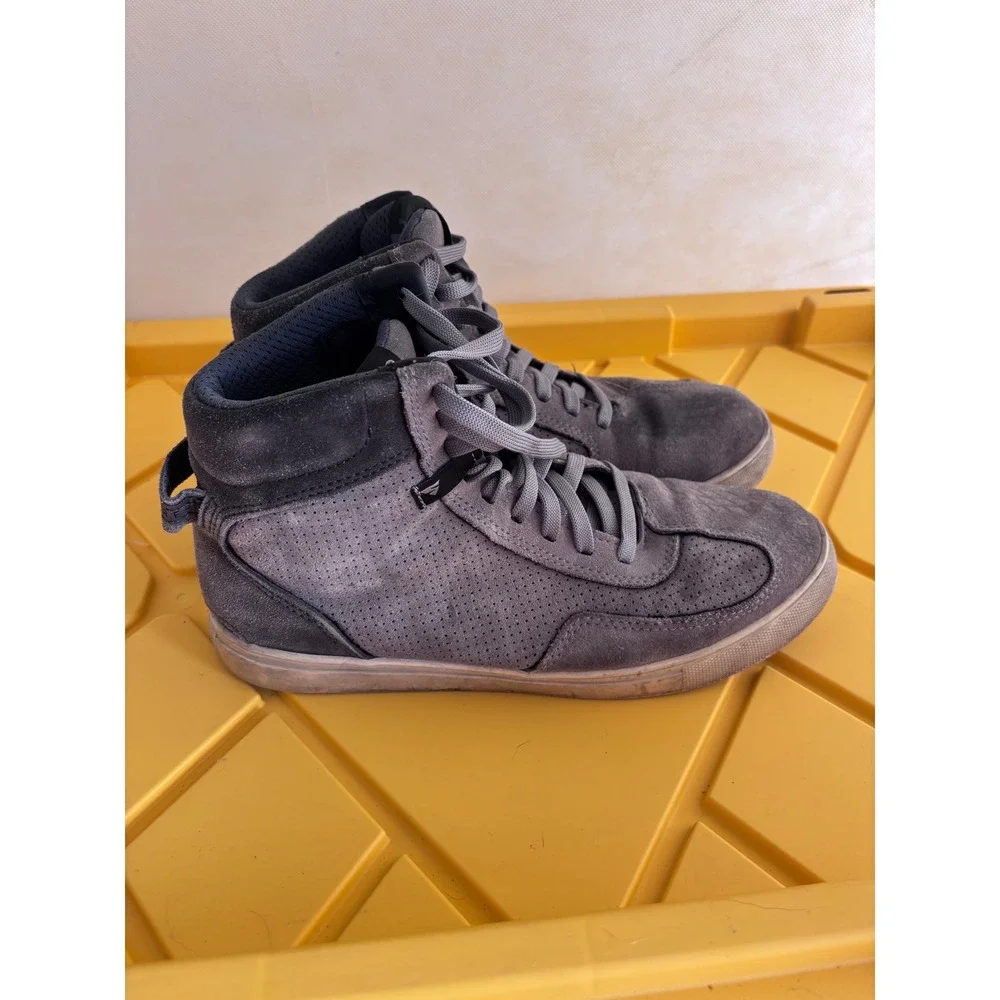 Shima SX-2 EVO Mens Grey Perforated Suede Motorcycle Riding Sneakers High Top 10